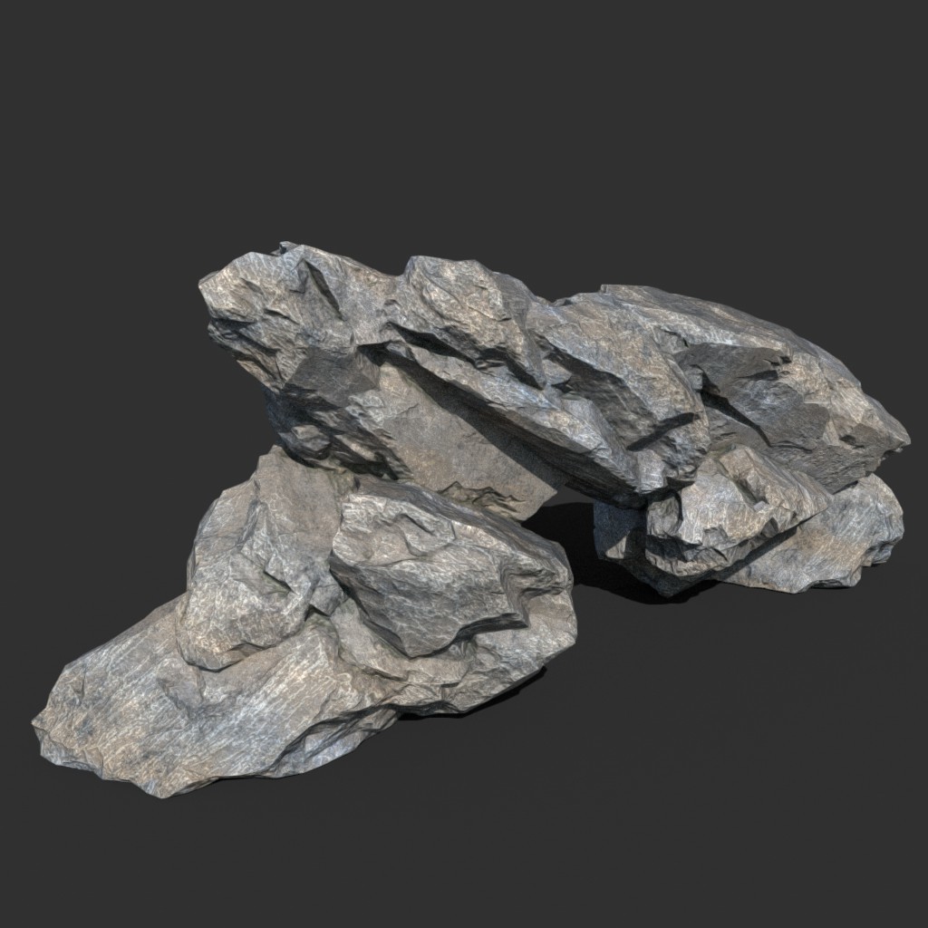 ArtStation - Low poly sharp blocky gray rock formation Pack | Game Assets