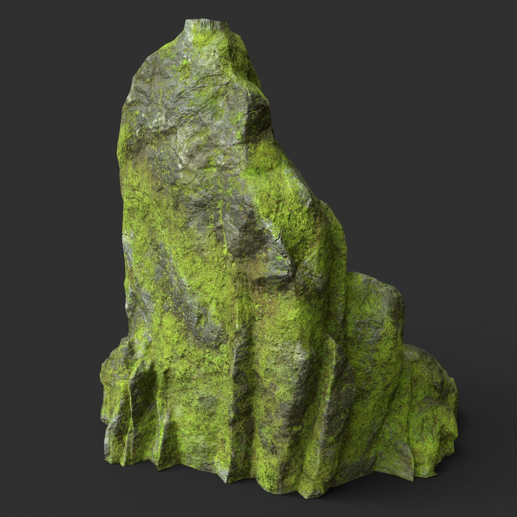 ArtStation - Low poly Medium mossy modular rock Pack | Game Assets