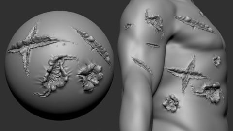 ZBrush - Gaping wounds VDM Brush