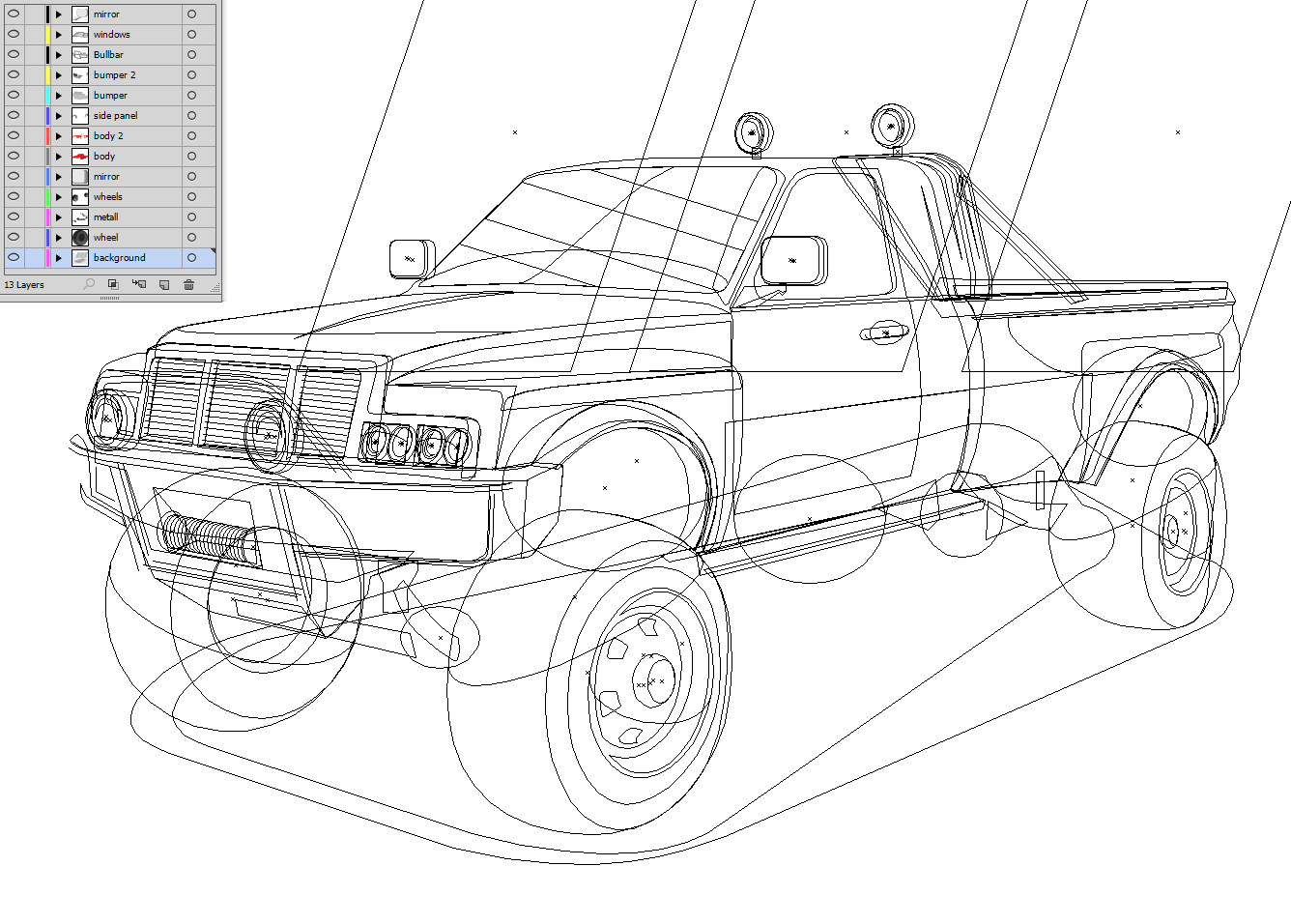 ArtStation - American Full-size Pickup 4x4 | Artworks, image size:1336x956