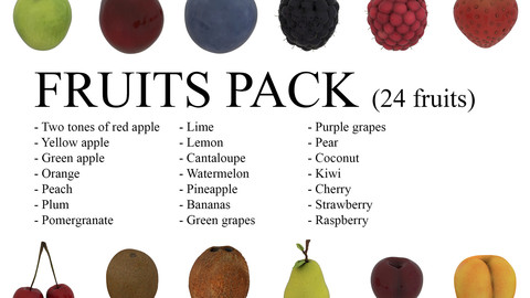 Fruits Pack - 24 fruits