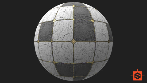 PBR Marble Floor Damaged Texture