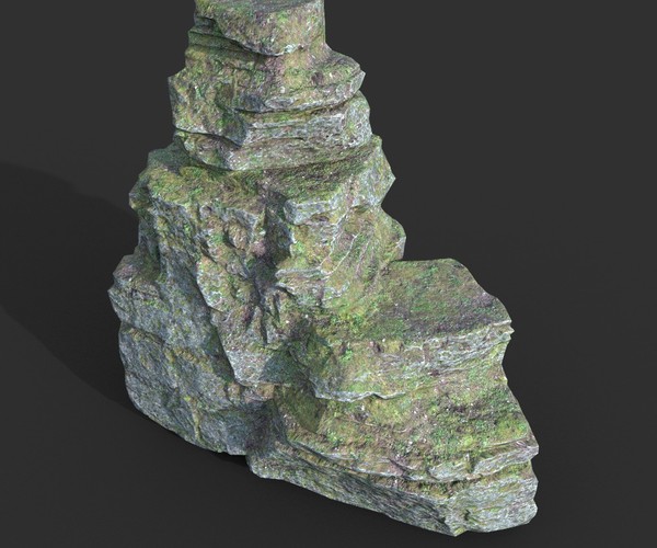 ArtStation - Low Poly Mossy Layer Rock Pack 190312 | Resources