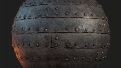 Metal plate with rivets