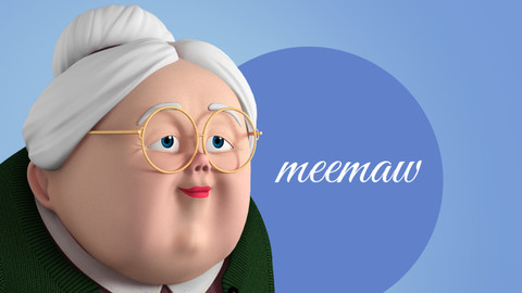 Memaw Stylized Female Elderly Character 3D model