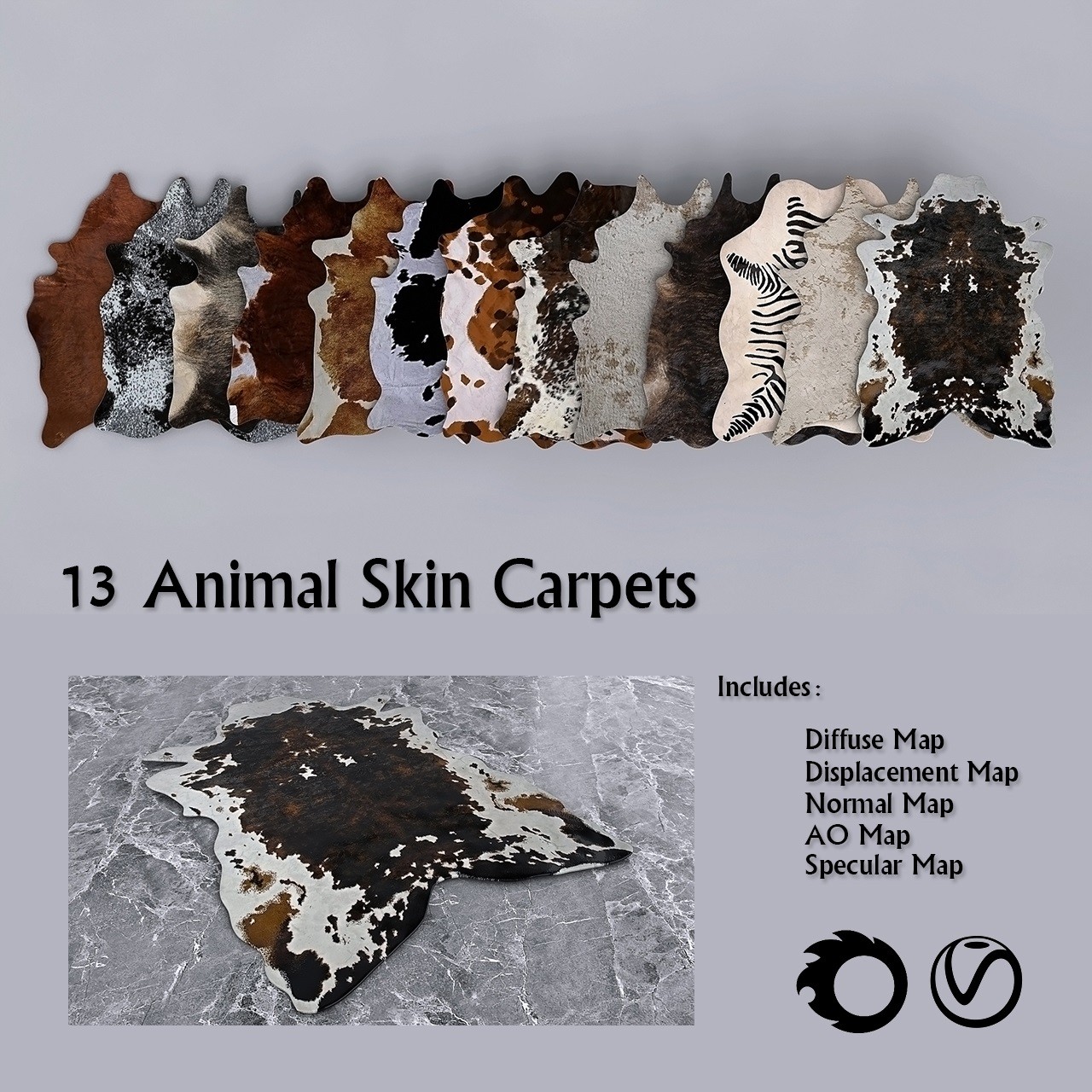ArtStation - 13 Animal Skin Carpets 2 | Resources
