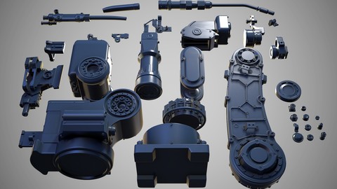 Industrial Robotic Arm Kitbash - Hires