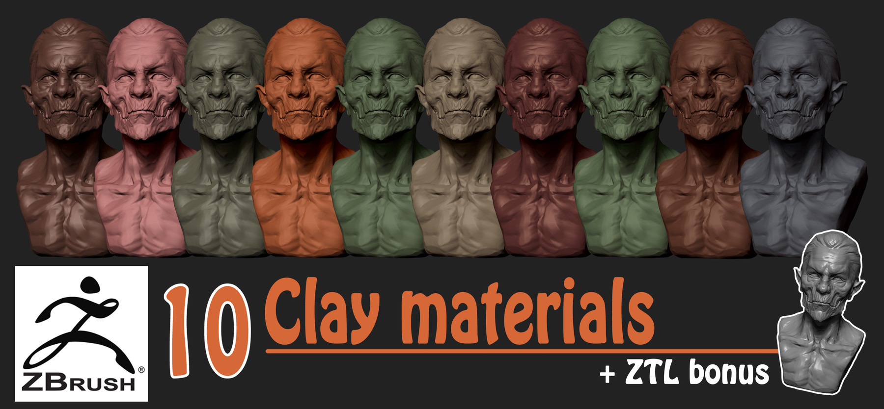 add more shaders materal zbrush
