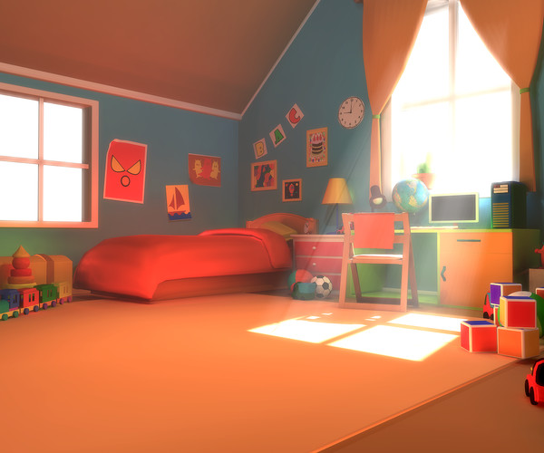 ArtStation - Asset - Cartoons - Bedroom- 02 3D model | Resources