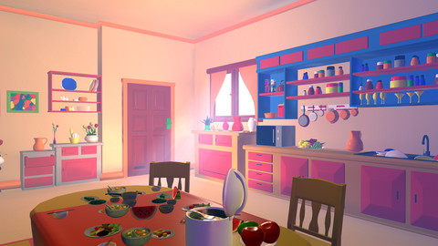 Asset - Cartoons - Kitchen - 3D model