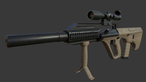 Aug and attachments [PBR Weapon]  (Game ready)