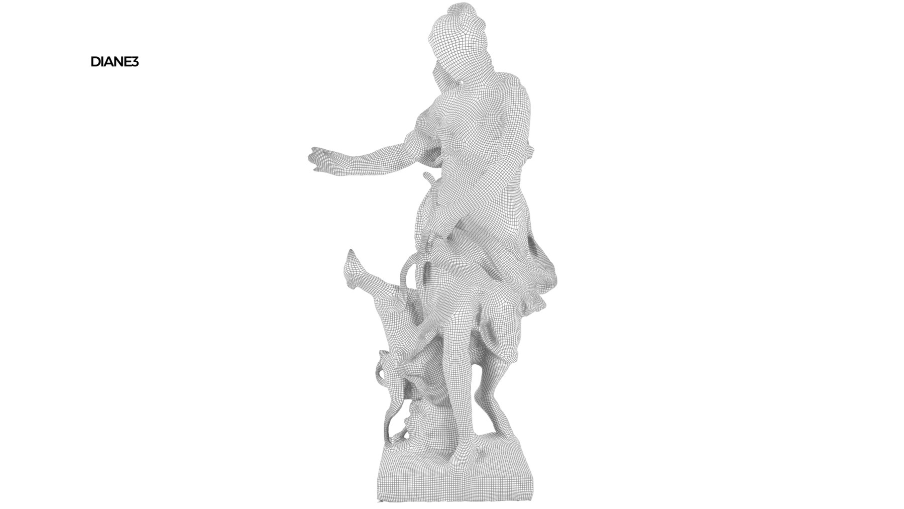 Diana 3. Yelan nude model Statue.