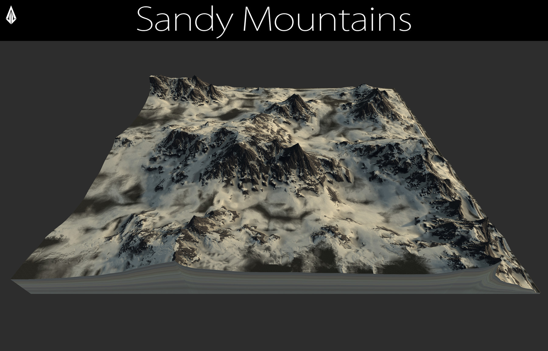 ArtStation - Terrain - 3 Sandy Mountains Height maps / Models | Resources