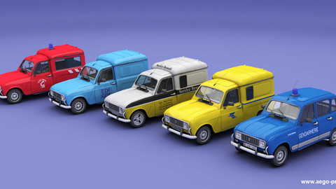 Set of 5 Renault 4 utilities