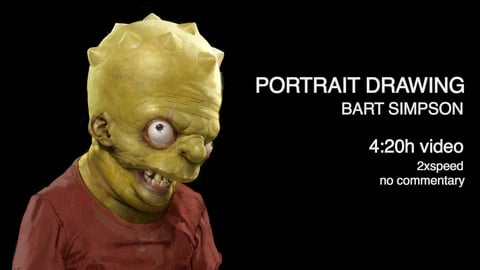 Bart Simpson portrait painting process