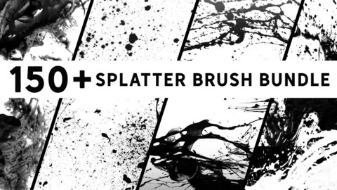 150+ Photoshop Splatter Brush Bundle