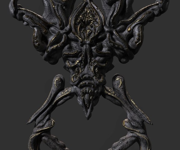 ArtStation Gothic Fantasy Head Door Knob Gameready 3D Asset (UE4