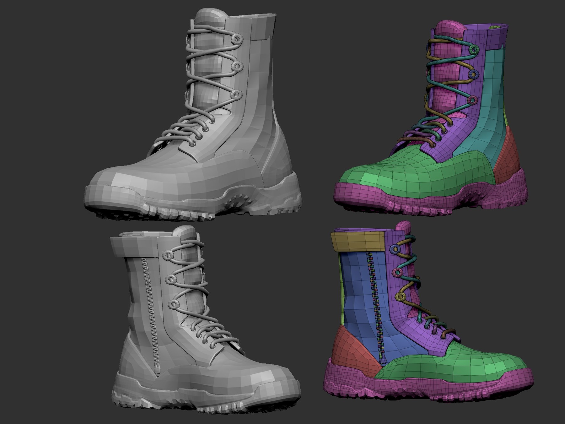 modeling boots in zbrush