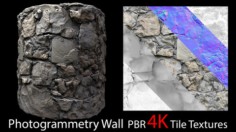 Photogrammetry Rock_wall PBR 4k Tile Texture