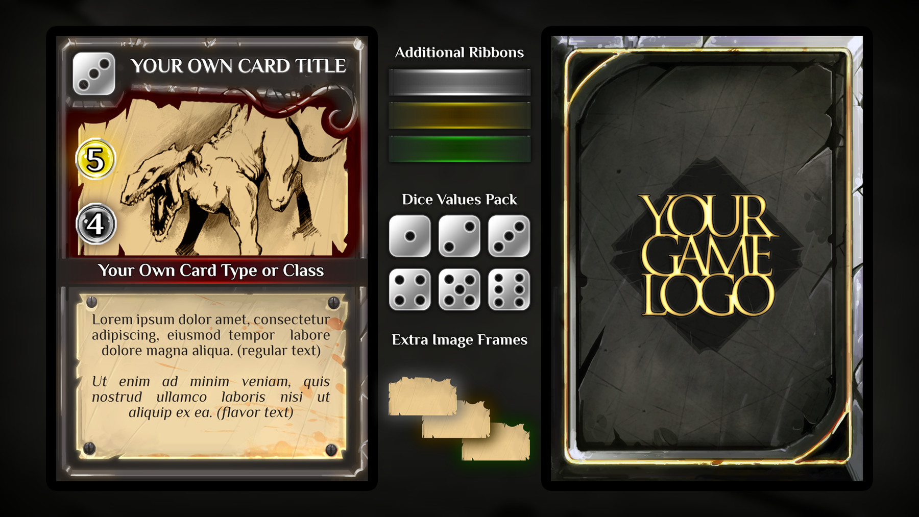ArtStation - Dark Fantasy Card Game Template  Game Assets Pertaining To Playing Card Template Illustrator