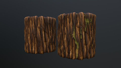 Stylized bark material (2x variants)