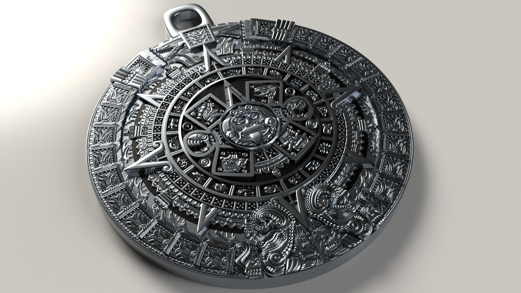 ArtStation Aztec Sun Stone 3D print model Game Assets