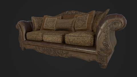 Old Sofa Furniture asset [Game ready]