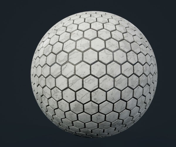 ArtStation - Marble Hexagon Tile Seamless PBR Texture 02 | Game Assets