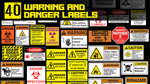 40 Warning and Danger Decals