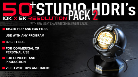 50+ High Quality Studio HDRI PACK 2