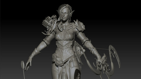 Elf girl high poly