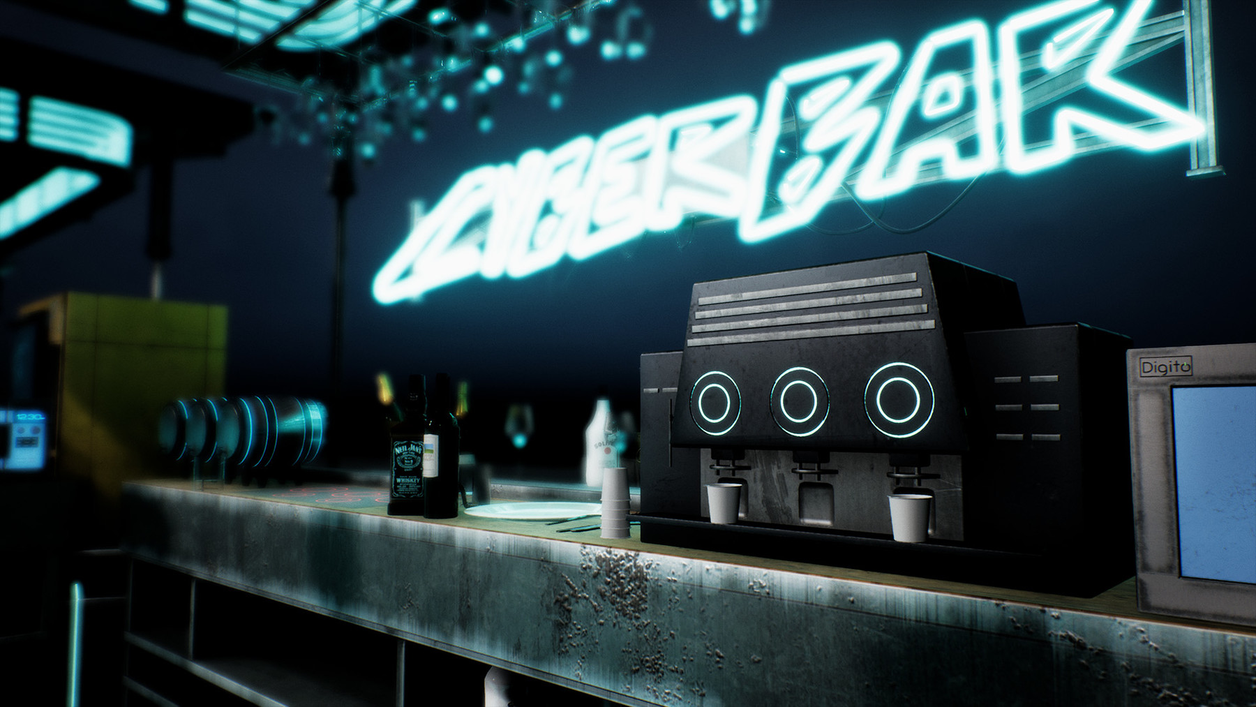 ArtStation - Cyberpunk Bar / Buffet Asset Set in Unreal Engine | Game ...