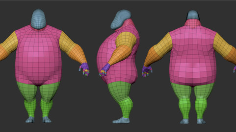 Overweighted Character Base Mesh