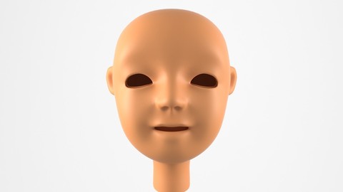 Head Cartoon Child 3d Model