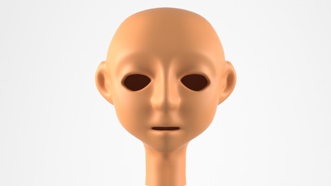 Cartoon Head Base 3d Model
