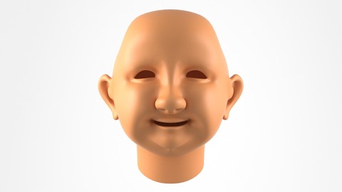 Head of the Cartoon Granny 3d Model
