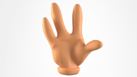 Cartoon Hand with Four Fingers