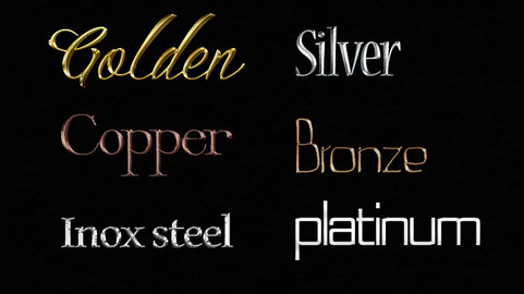 6 Pro Precious Metals Realistic Styles & Text Effect