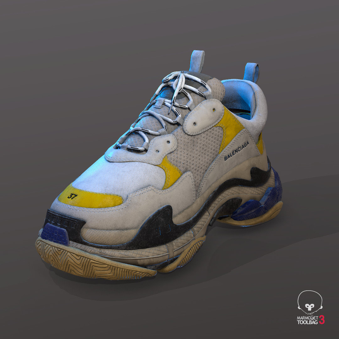Balenciaga Triple S Trainers  3D model by Rigsters rigsters 5ab93a0