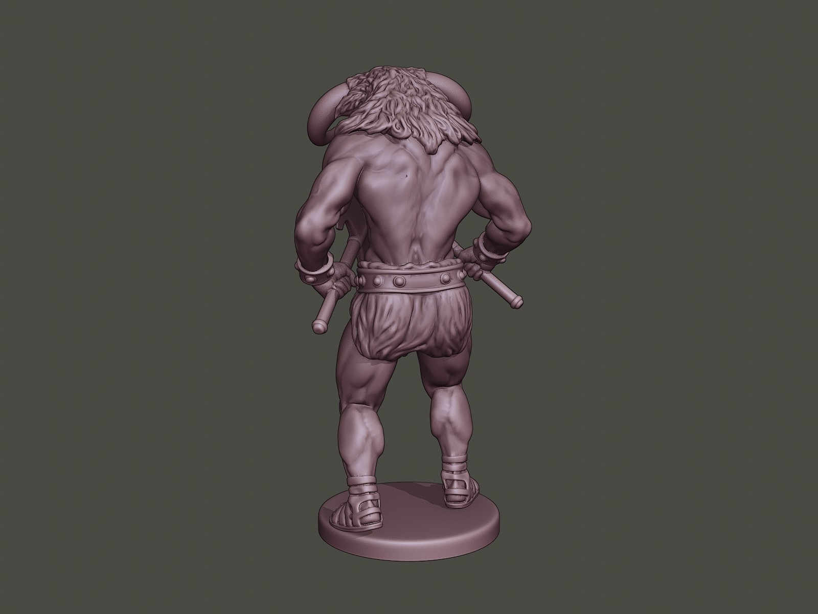 Artstation Minotaur Warrior Agressive Two Axes Resources