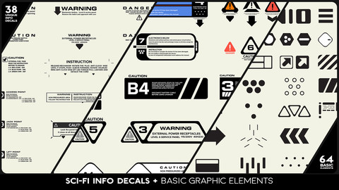 SCI-FI Info Decals + Base Graphic Elements