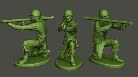 American soldier ww2 Shoot crouched A4