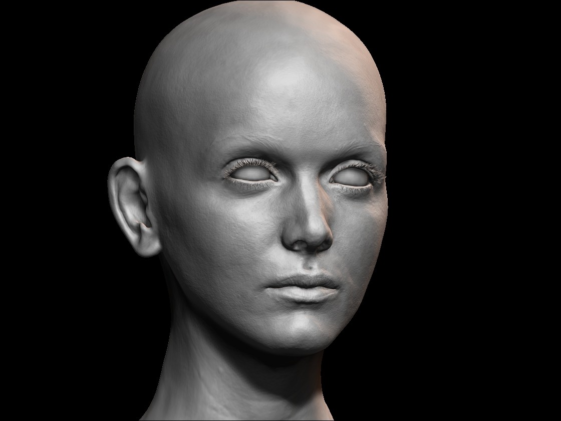 ArtStation - High detailed female face with UV and low poly Low-poly 3D ...