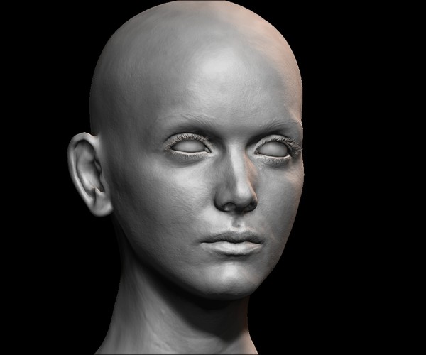 ArtStation - High detailed female face with UV and low poly Low-poly 3D ...