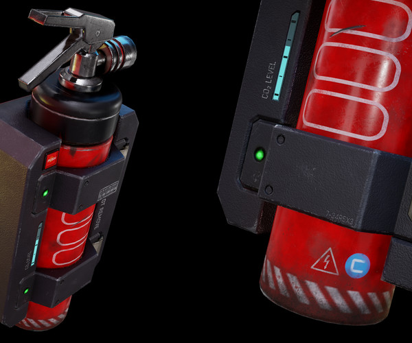 ArtStation - Sci-Fi Wall-Mounted Fire Extinguisher | Resources