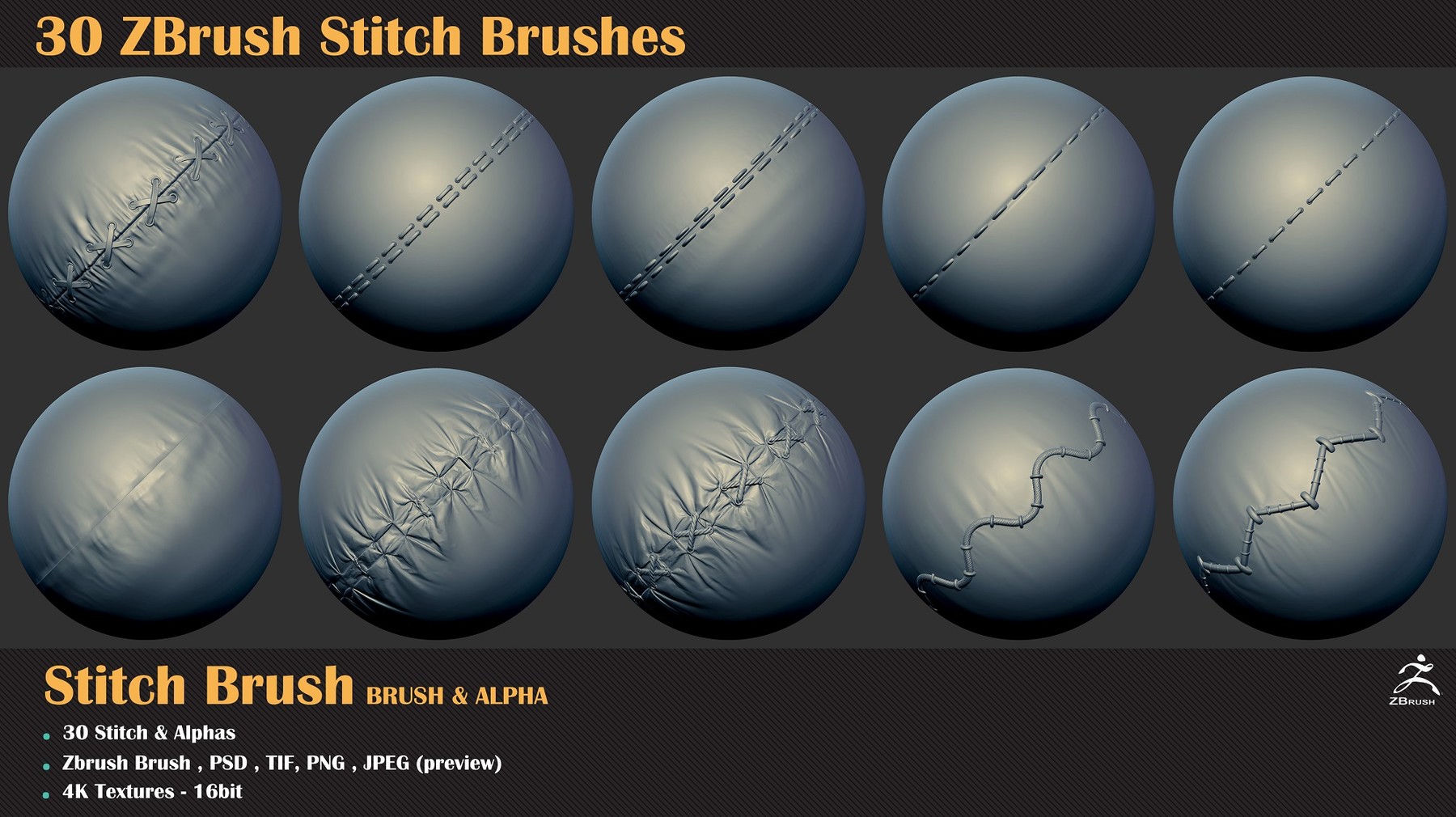 stitches brush zbrush