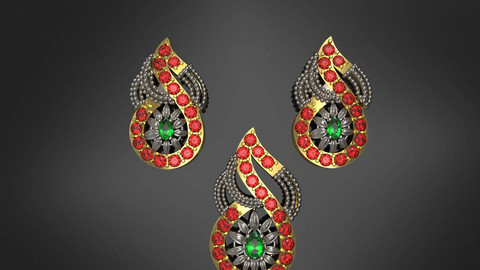 Spiral Pendant With Beads 3D print model