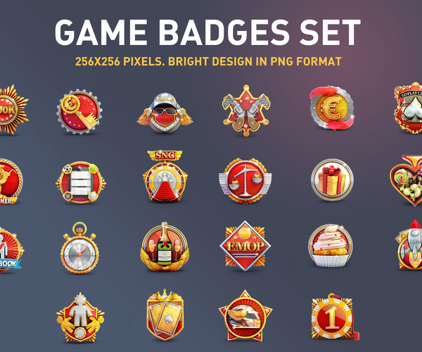 Artstation Game Badges Set Game Assets