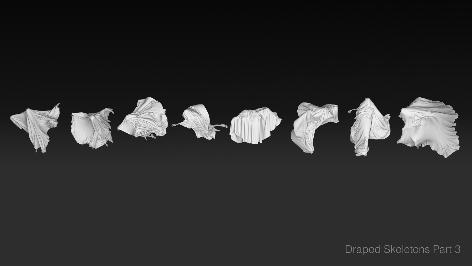 ArtStation - 3D Pack: Draped Skeletons (Cloth + Skeleton) | Resources