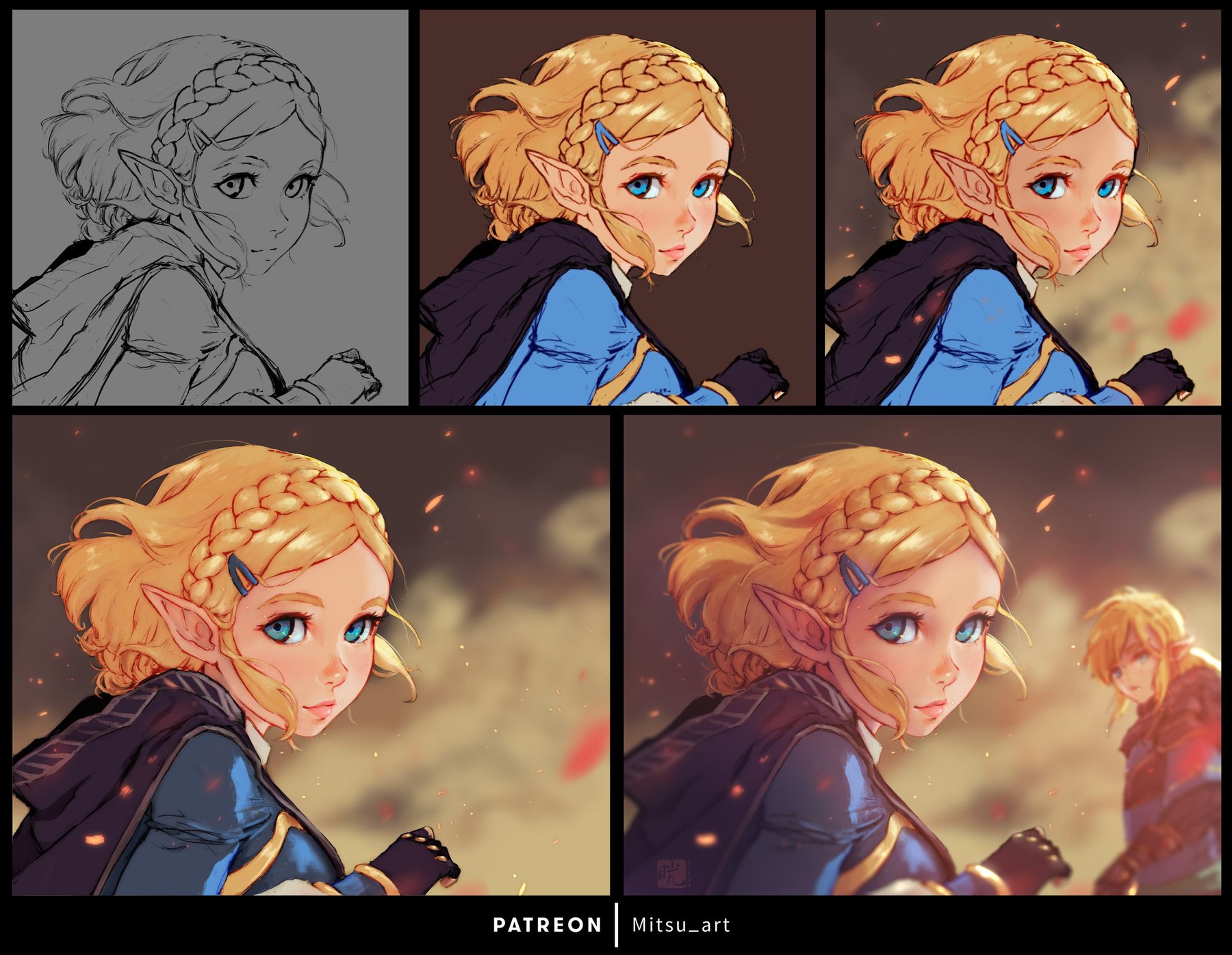 ArtStation - How To Draw Hair (Anime Render) W/Commentary